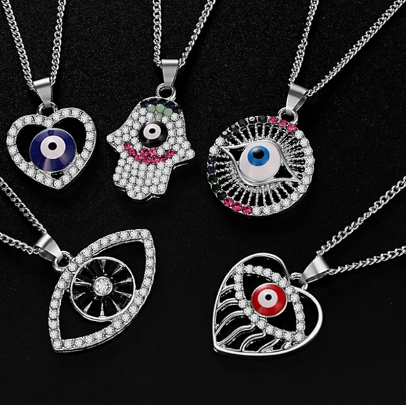 12 Chakra Energy Healing & Evileye Pendant Stone Necklaces NWT - Picture 3 of 7